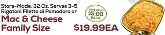 DeCicco & Sons Mac & cheese family size offer