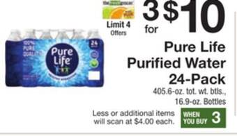 The Fresh Grocer Purified water 24-pack offer