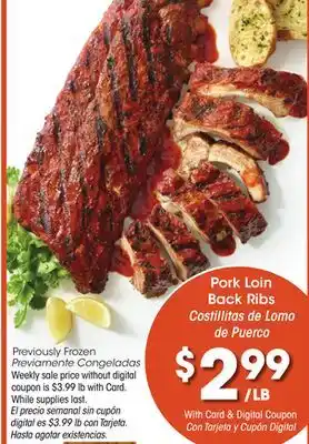 Ralphs Pork loin back ribs offer