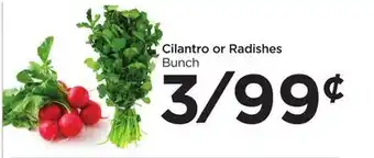 Food 4 Less Cilantro or radishes offer
