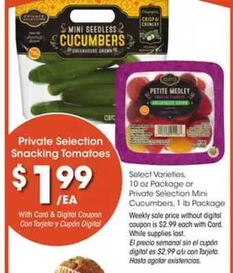 Ralphs Private selection snacking tomatoes offer