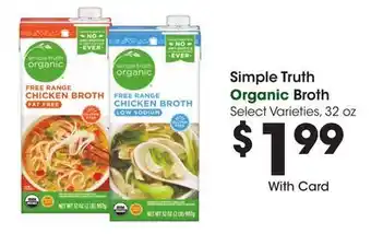 Ralphs Simple truth organic broth offer
