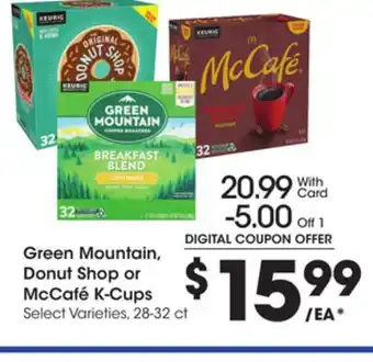Ralphs Green mountain, donut shop or mccafé k-cups offer
