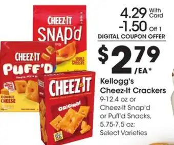 Ralphs Kellogg's cheez-it crackers offer