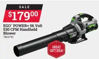 Ace Hardware Ego power + 56 volt 530 cfm handheld blower offer