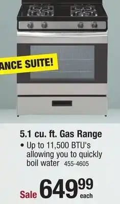 Menards Criterion 30 5.1 cu.ft stainless steel gas range offer