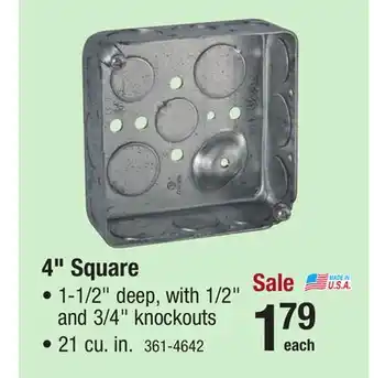 Menards Raco 4 galvanized steel square electrical box offer