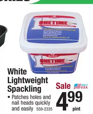 Menards Red devil onetime white lightweight spackling - 1 pt offer