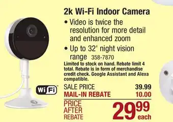 Menards Swann 2k quad hd wi-fi security camera offer