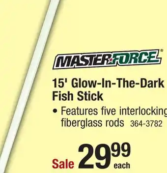 Menards Masterforce 15' glo-fish glow-in-the-dark fish stick offer