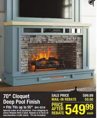 Menards Greentouch cloquet 70 deep pool wall electric fireplace entertainment center offer