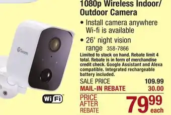 Menards Swann 1080p hd wireless security camera offer