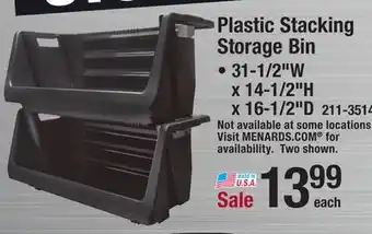 Menards Bin boss 31-1/4w x 14-1/2h x 16-1/4d stackable storage bin offer