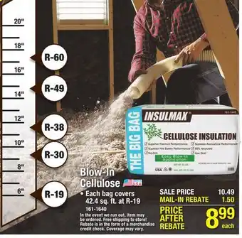 Menards Insulmax blow-in cellulose insulation offer