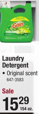 Menards Gain original liquid laundry detergent - 154 oz offer