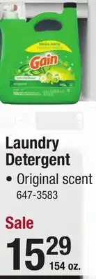 Menards Gain original liquid laundry detergent - 154 oz offer
