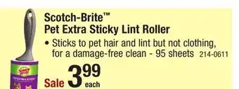 Menards Scotch-brite pet extra sticky lint roller - 95 sheets offer