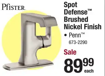 Menards Pfister penn one-handle 4 centerset spot defense brushed nickel bathroom faucet offer