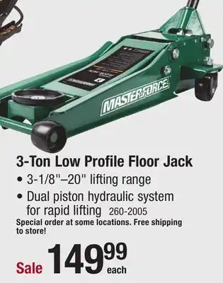 Menards Masterforce 3-ton low profile floor jack offer