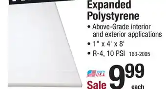 Menards R-4 (10 psi) 1 x 4' x 8' expanded polystyrene foam board insulation offer