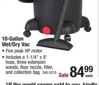 Menards Shop-vac 10 gallon 4.5 peak hp wet/dry shop vacuum offer