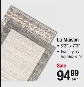 Menards Surya la maison cream/charcoal 5'3 x 7'3 area rug offer
