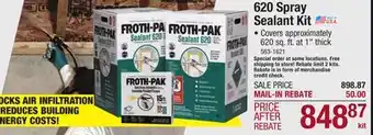 Menards Froth-pak 620 low-gwp spray foam sealant kit offer