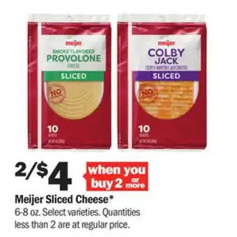 Meijer Meijer sliced cheese offer
