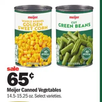 Meijer Meijer canned vegetables offer