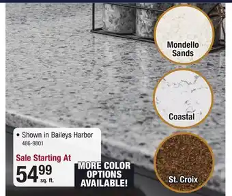 Menards Customcraft countertops quartz fairbanks series b - square feet offer