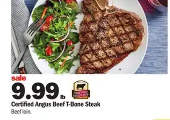 Meijer Certified angus beef t-bone steak offer