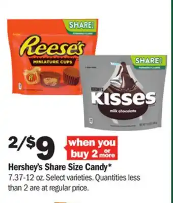 Meijer Hershey's share size candy offer