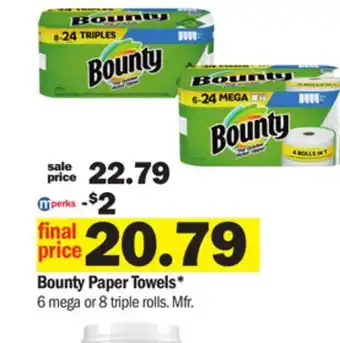 Meijer Bounty paper towels offer