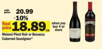 Meijer Meiomi pinot noir or bonanza cabernet sauvignon offer