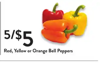 Fresh Thyme Red, yellow or orange bell peppers offer