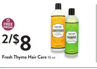Fresh Thyme Fresh thyme hair care offer