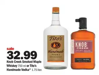 Meijer Knob creek smoked maple whiskey 750 ml or tito's handmade vodka* 1.75 liter offer