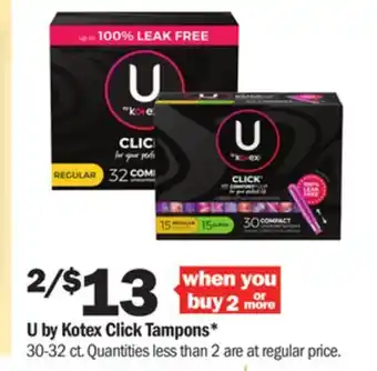 Meijer U by kotex click tampons offer
