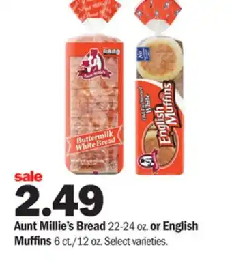Meijer Aunt millie's bread 22-24 oz. or english muffins 6 ct./12 oz offer