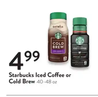 Fresh Thyme Starbucks iced coffee or cold brew offer