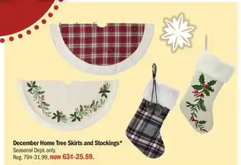 Meijer December home tree skirts and stockings offer