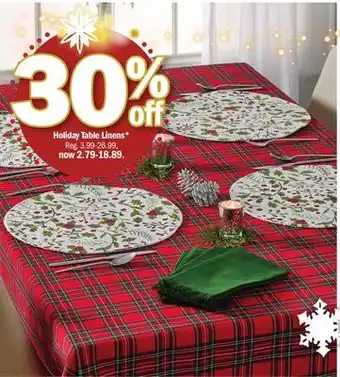Meijer Holiday table linens offer