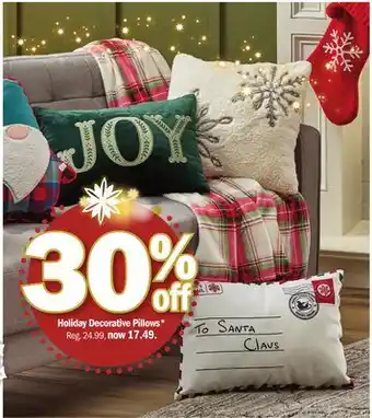 Meijer Holiday decorative pillows offer