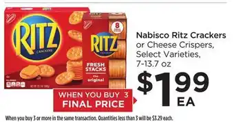 Food 4 Less Nabisco ritz crackers offer