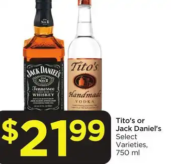 Food 4 Less Tito's or jack daniel's offer
