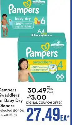 Mariano's Pampers swaddlers or baby dry diapers offer