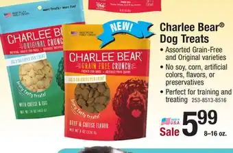 Menards Charlee bear original crunch cheese & egg dog treats - 16 oz offer