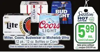 Jewel-Osco Miller, coors, budweiser or michelob ultra offer