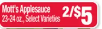 Jewel-Osco Mott's applesauce offer