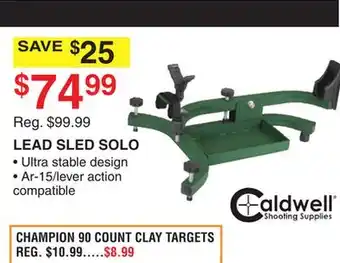 Dunham's Sports Lead sled solo champion 90 count clay targets offer